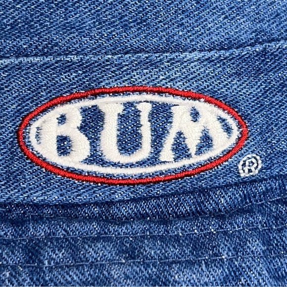 Vintage 90s BUM Equipment Blue Denim Bucket Hat Embroidered Women Men Unisex - Picture 11 of 14